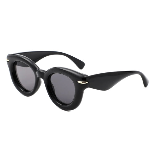 Glide - Round Thick Frame Retro Circle Sunglass