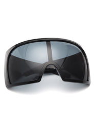 Blaze - Oversized Curved Shield Wrap-Around Square Sunglasses