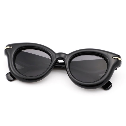 Glide - Round Thick Frame Retro Circle Sunglass