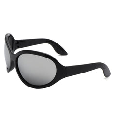 Aerith - Oversized Curved Round Fashion Sunglasses for Women