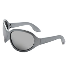 Aerith - Oversized Curved Round Fashion Sunglasses for Women