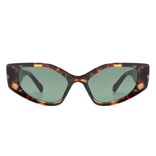 Sparkle - Geometric Rectangle Retro Cat Eye Women's Fashion Sunglasses