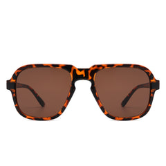 Nightime - Retro Aviator Style Tinted Square Sunglasses