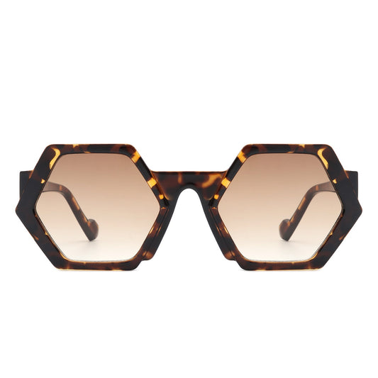 Starpath - Geometric Irregular Tinted Round Fashion Sunglasses