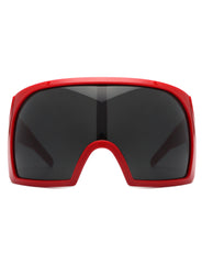 Blaze - Oversized Curved Shield Wrap-Around Square Sunglasses