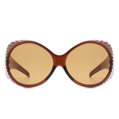 Radiant - Oversized Round Wrap-Around Fashion Women's Sunglasses