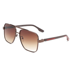 Shimmer - Square Flat Top Tinted Brow-Bar Fashion Sunglasses