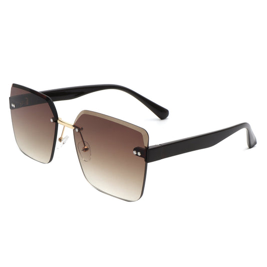 Orbit - Women's Rimless Tinted Square Fashion Sunglasses