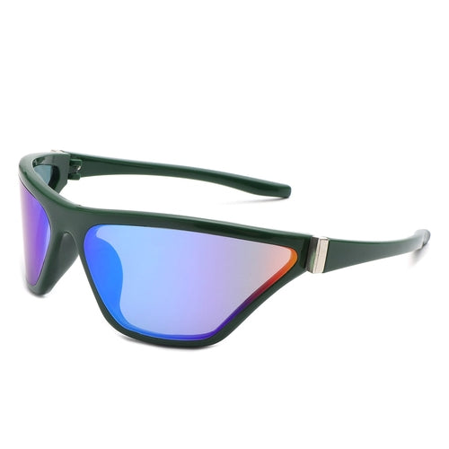 Luminize - Square Mirrored Wrap Around Sport Sunglasses