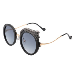 Yellowze - Women Circle Oversize Fashion Round Sunglasses W/ Leopard