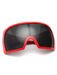 Blaze - Oversized Curved Shield Wrap-Around Square Sunglasses