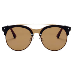 ENDICOTT | Round Circle Brow-Bar Tinted Lens Sunglasses