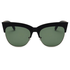 HENRIETTA | Women Half Frame Round Cat Eye Sunglasses