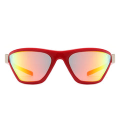 Luminize - Square Mirrored Wrap Around Sport Sunglasses