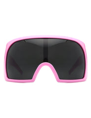 Blaze - Oversized Curved Shield Wrap-Around Square Sunglasses