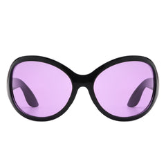 Aerith - Oversized Curved Round Fashion Sunglasses for Women