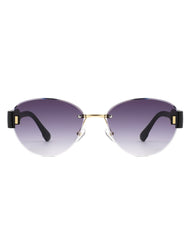 Dastriana - Round Chic Tinted Oval Frame Women's Sunglasses