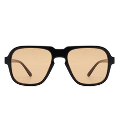 Nightime - Retro Aviator Style Tinted Square Sunglasses