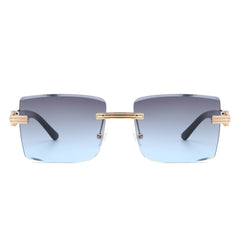 Tycho - Retro Rimless Square Tinted Flat Top Sunglasses