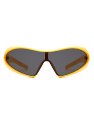 Ascary - Oversized Winged Bar Shield Sunglasses