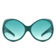 Radiant - Oversized Round Wrap-Around Fashion Women's Sunglasses