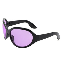 Aerith - Oversized Curved Round Fashion Sunglasses for Women