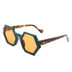 Starpath - Geometric Irregular Tinted Round Fashion Sunglasses