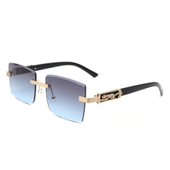 Tycho - Retro Rimless Square Tinted Flat Top Sunglasses