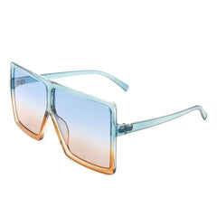 Zenithia - Square Oversize Women Flat Top Fashion Sunglasses