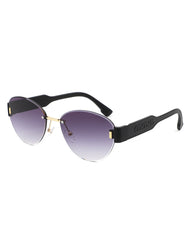 Dastriana - Round Chic Tinted Oval Frame Women's Sunglasses