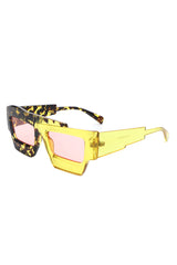 Brynden - Futuristic Square Irregular Flat Top Two-Tone Sunglasses