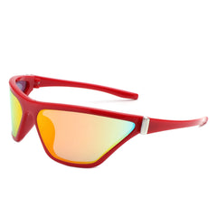 Luminize - Square Mirrored Wrap Around Sport Sunglasses