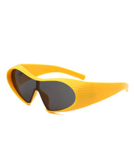 Ascary - Oversized Winged Bar Shield Sunglasses