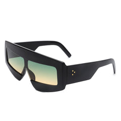 Celestia - Oversized Rectangle Square Tinted Flat Top Sunglasses