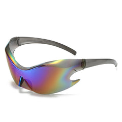 Elyndor - Futuristic Mirrored Sleek Wrap Around Sports Sunglasses