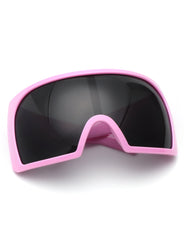 Blaze - Oversized Curved Shield Wrap-Around Square Sunglasses