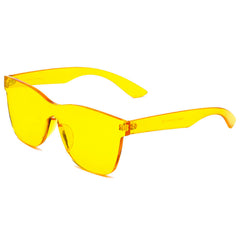 LEMOORE | Retro Flat Lens Candy Color Square Rimless Tinted Colorful