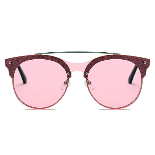 ENDICOTT | Round Circle Brow-Bar Tinted Lens Sunglasses