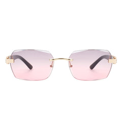 Hailstorm - Rectangle Retro Rimless Tinted Frameless Fashion Square