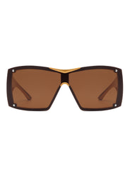 Fizz - Oversized Thick Frame Wrap-Around Women's Square Sunglasses