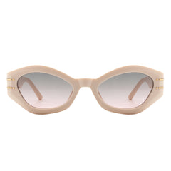 Elysiant - Geometric Oval Slim Fashion Round Cat Eye Sunglasses