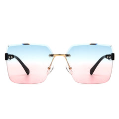 Orbit - Women's Rimless Tinted Square Fashion Sunglasses