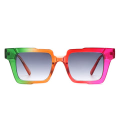 Xeno - Flat Top Geometric Fashion Square Sunglasses