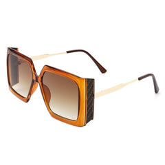 Yellowra - Women Oversize Retro Square Large Fashion Sunglasses