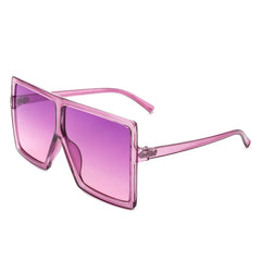 Amarylla - Oversize Flat Top Square Tinted Women Fashion Sunglasses