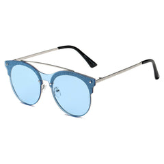 ENDICOTT | Round Circle Brow-Bar Tinted Lens Sunglasses