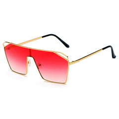 LAVAL | S2071 - Flat Top Metal Oversize Square Fashion Sunglasses