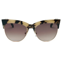 HENRIETTA | Women Half Frame Round Cat Eye Sunglasses