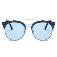 ENDICOTT | Round Circle Brow-Bar Tinted Lens Sunglasses