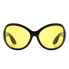 Aerith - Oversized Curved Round Fashion Sunglasses for Women